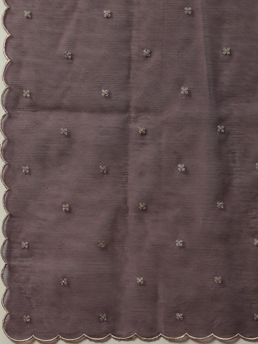 Resham Neck Embroidered Chanderi Kurta With Pants &amp; Dupatta