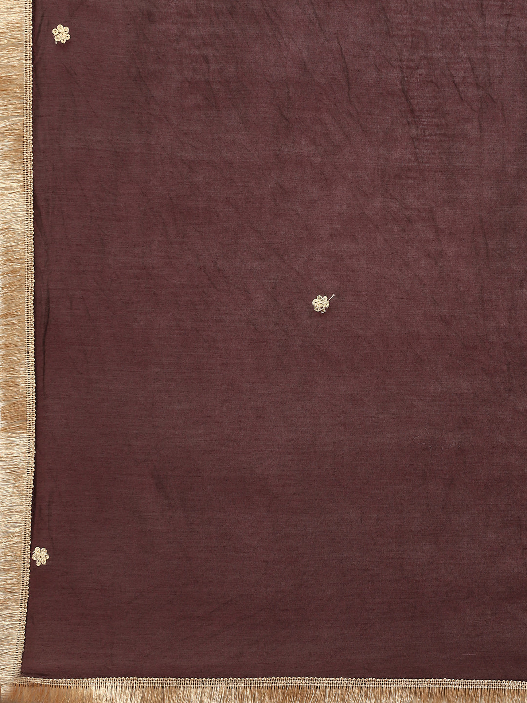Zari Neck Embroidered Booti Chanderi Kurta With Pant &amp; Dupatta