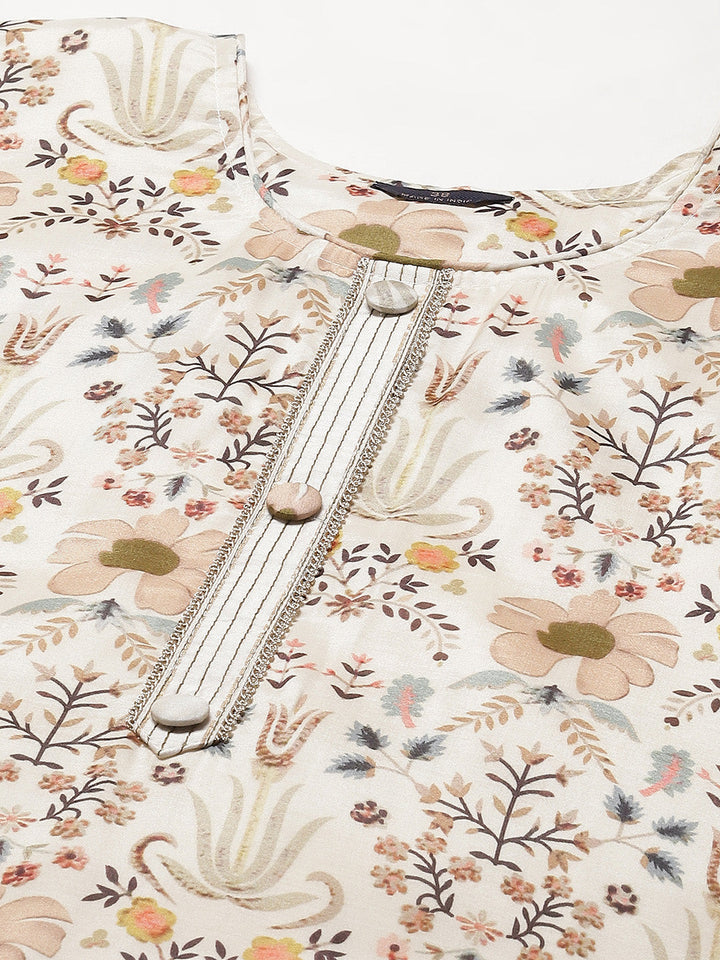 Printed Muslin Kurta With Pants