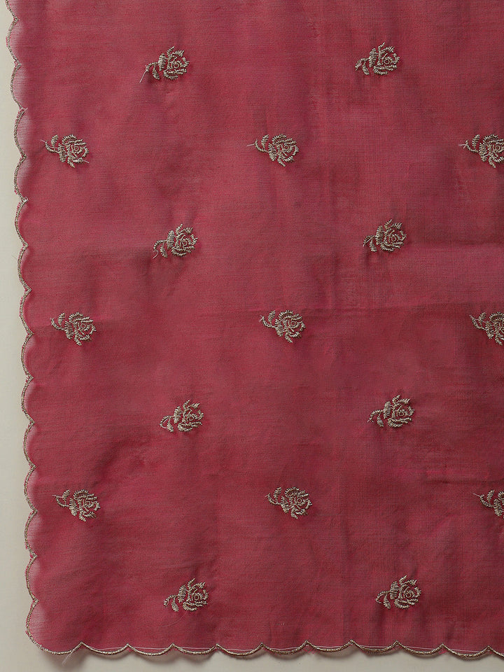 Zari Booti Cotton Kurta With Pants &amp; Dupatta