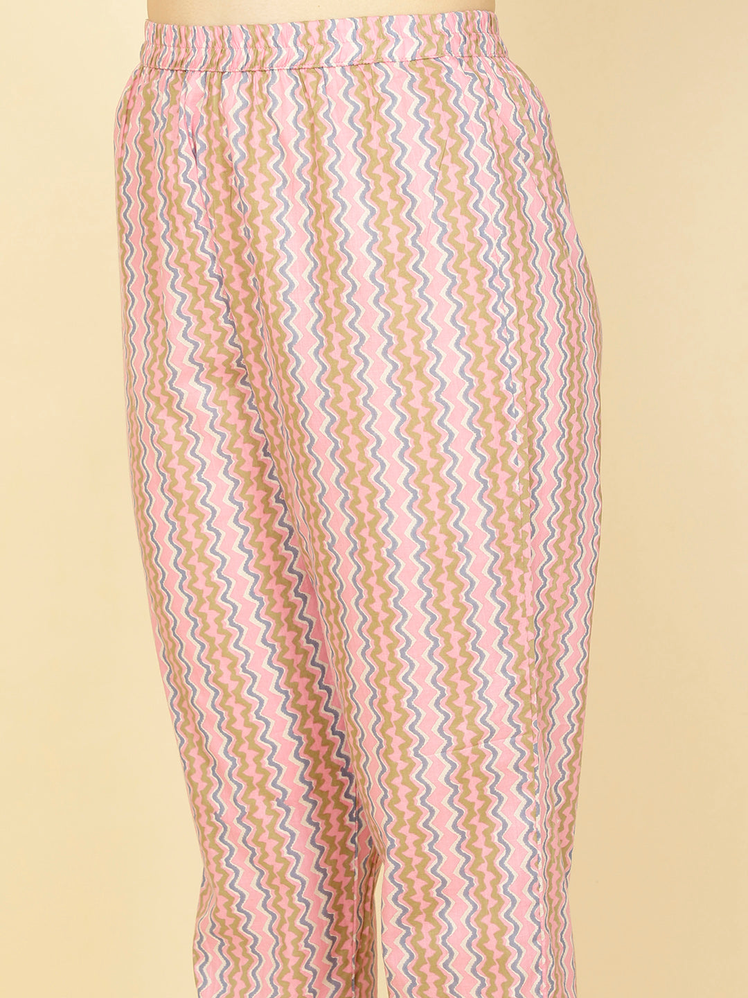 Abstract Printed Cotton Kurta With Pants