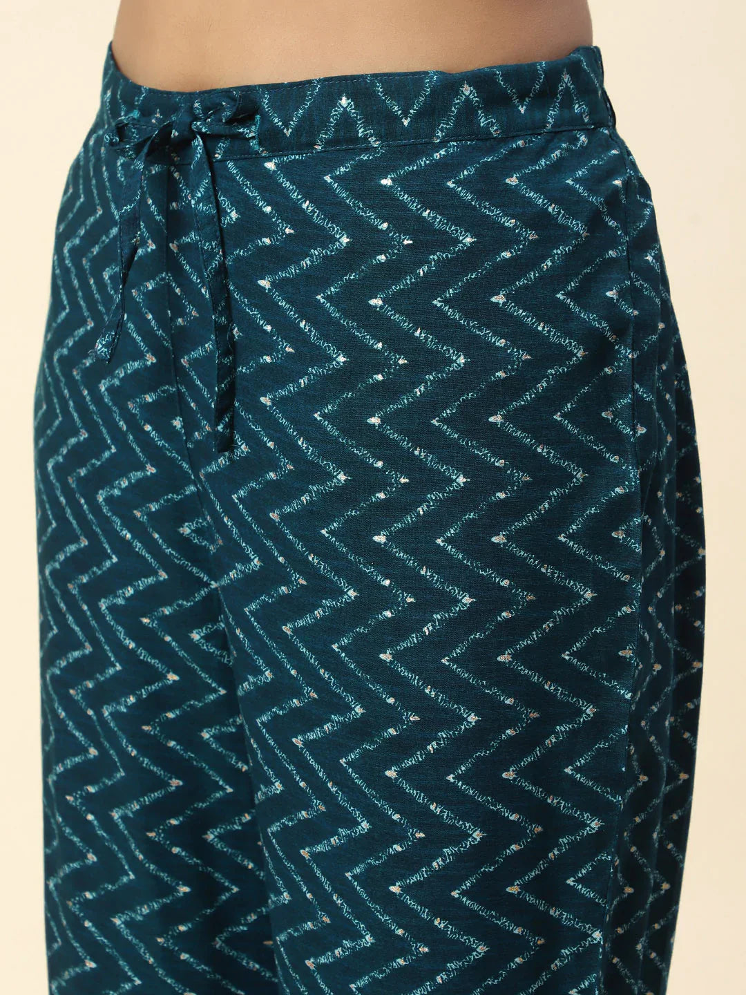 Neck Embroidered Cotton Kurta With Pants &amp; Dupatta