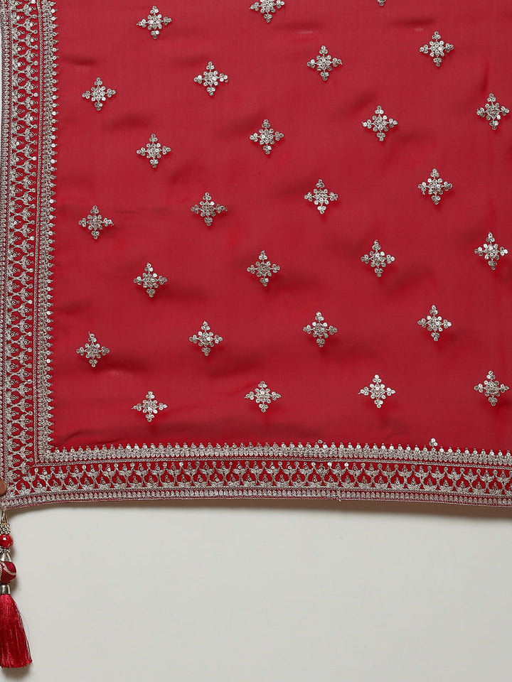 Zari Jaal Handloom Kurta With Palazzo &amp; Dupatta