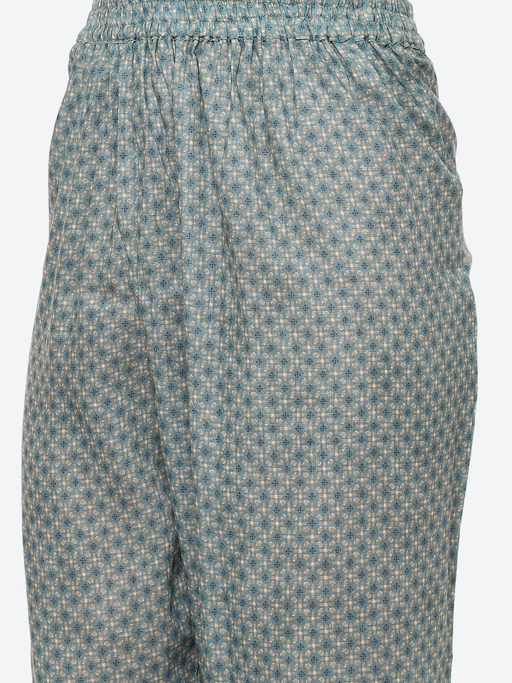 Floral Printed Cotton Kurta With Pant