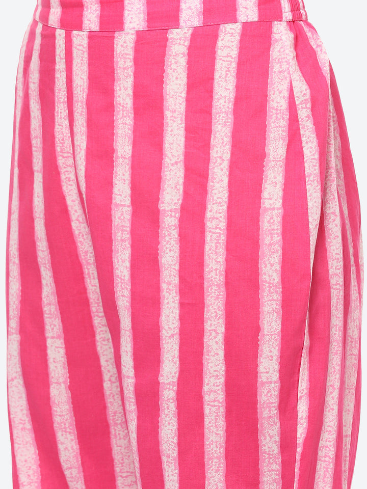 Sequin Work Printed Cotton Kurta With Pant