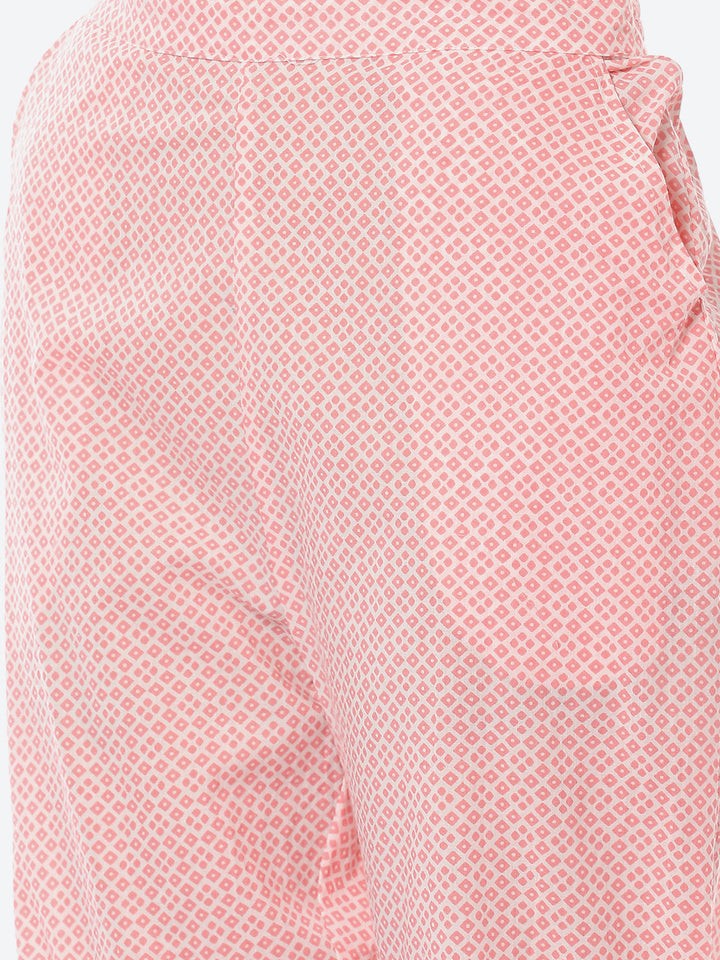 Resham Neck Booti Cotton Kurta With Pant &amp; Cotton Dupatta
