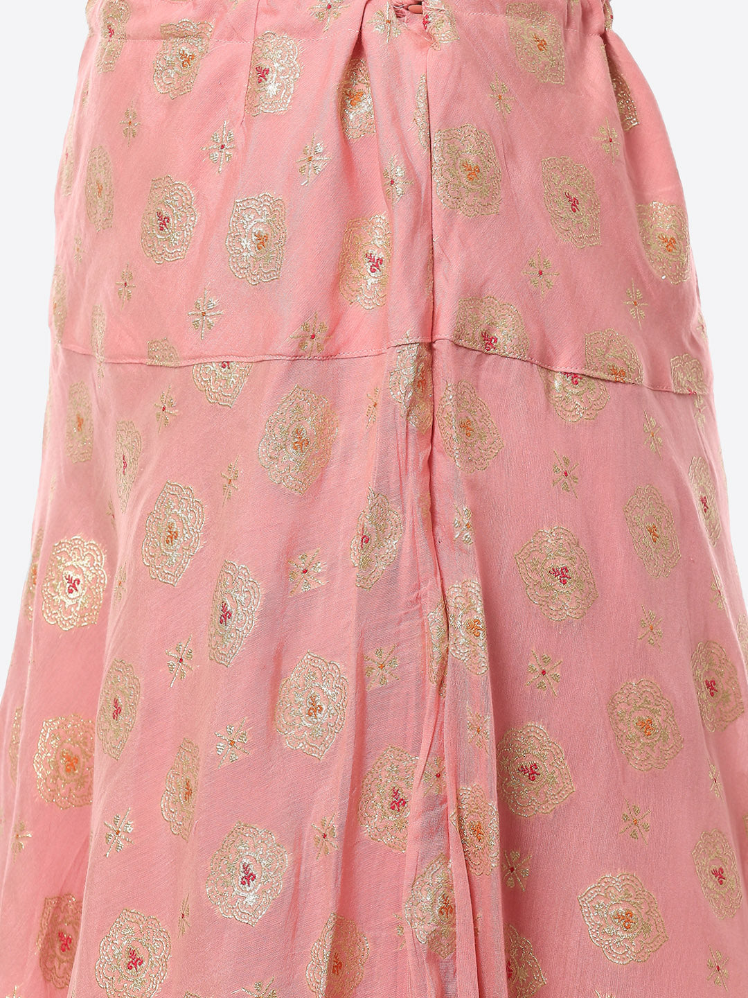 Neck Patti Chanderi Kurta With Skirt
