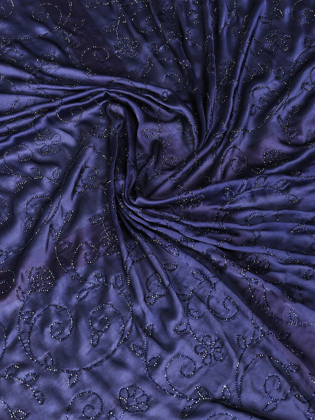 Embroidered Satin Saree