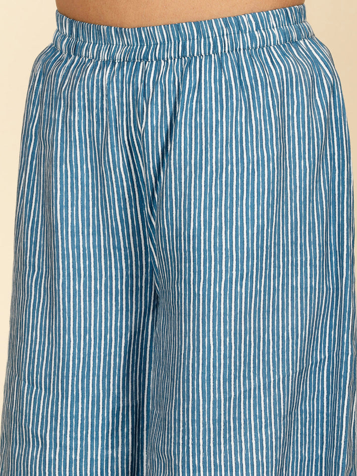 Floral Printed Chanderi Kurta With Palazzo