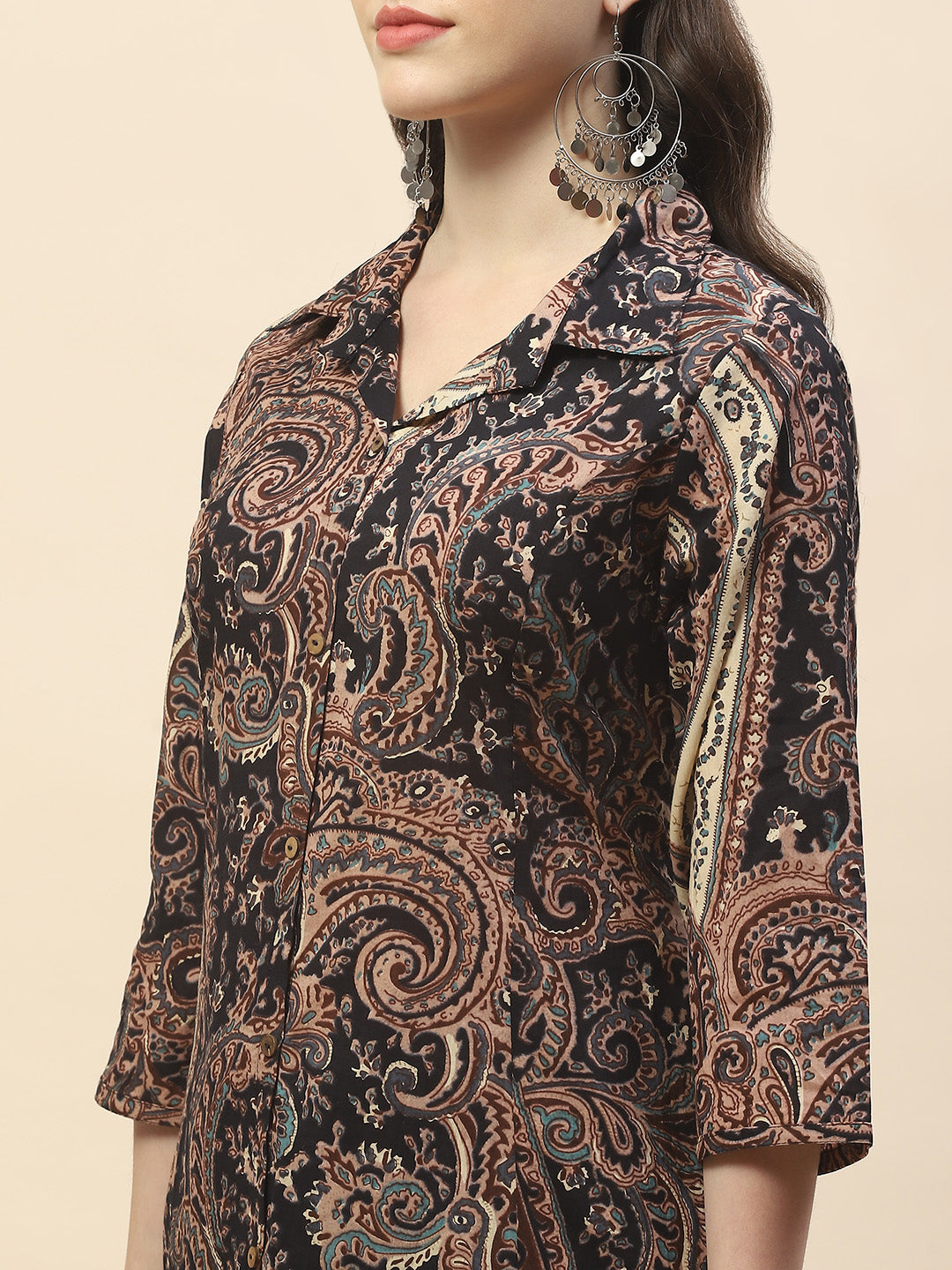 Paisley Printed Cotton Kurta With Pants