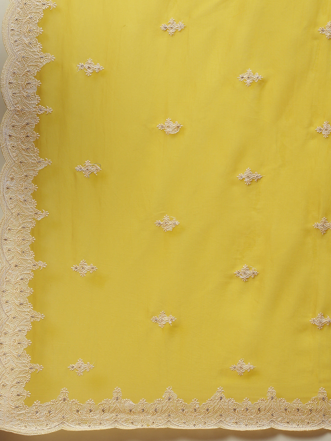 Resham Booti Satin Kurta With Pants &amp; Dupatta