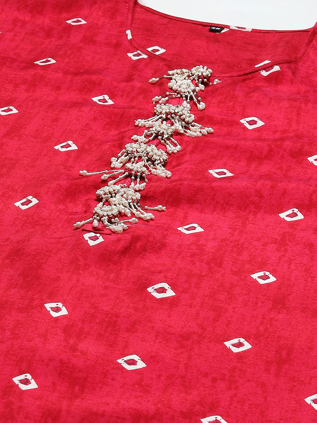 Printed With Yoke Embroidered Muslin Kurta