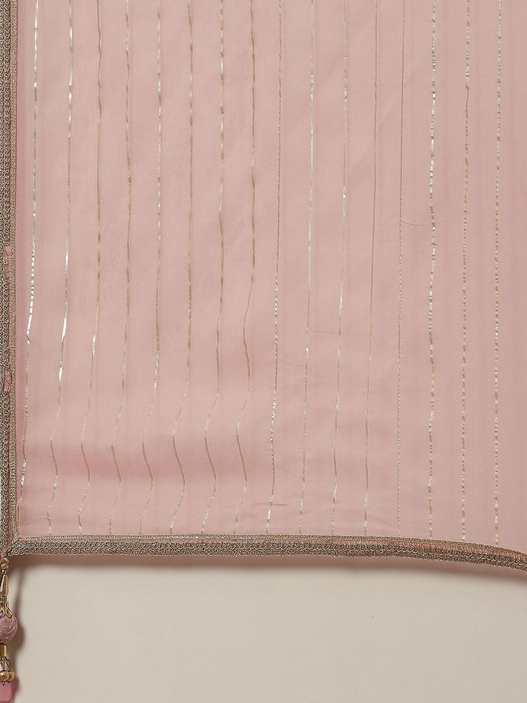 Sequin Embroidered Georgette Kurta With Sharara &amp; Dupatta