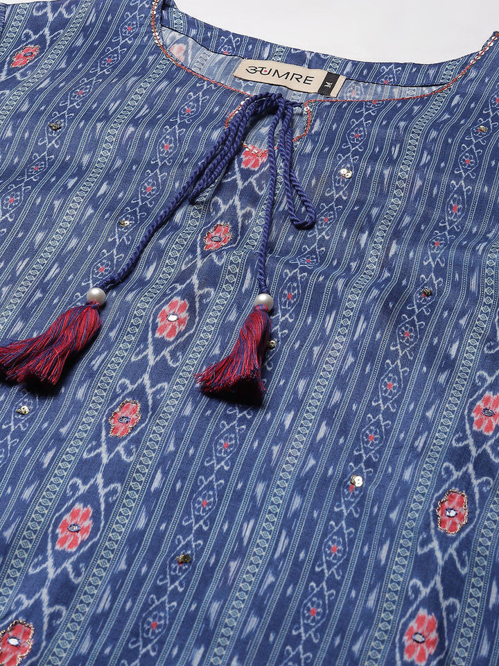 Printed Muslin Kurti With Pants
