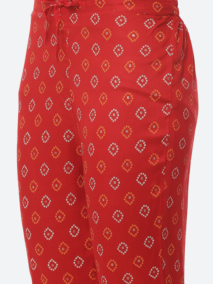 Printed Cotton Stitched Kurti With Pant And Printed Dupatta