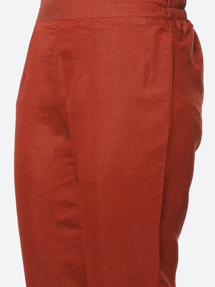 Cotton Muslin Printed Straight Kurti with Pant and Dupatta