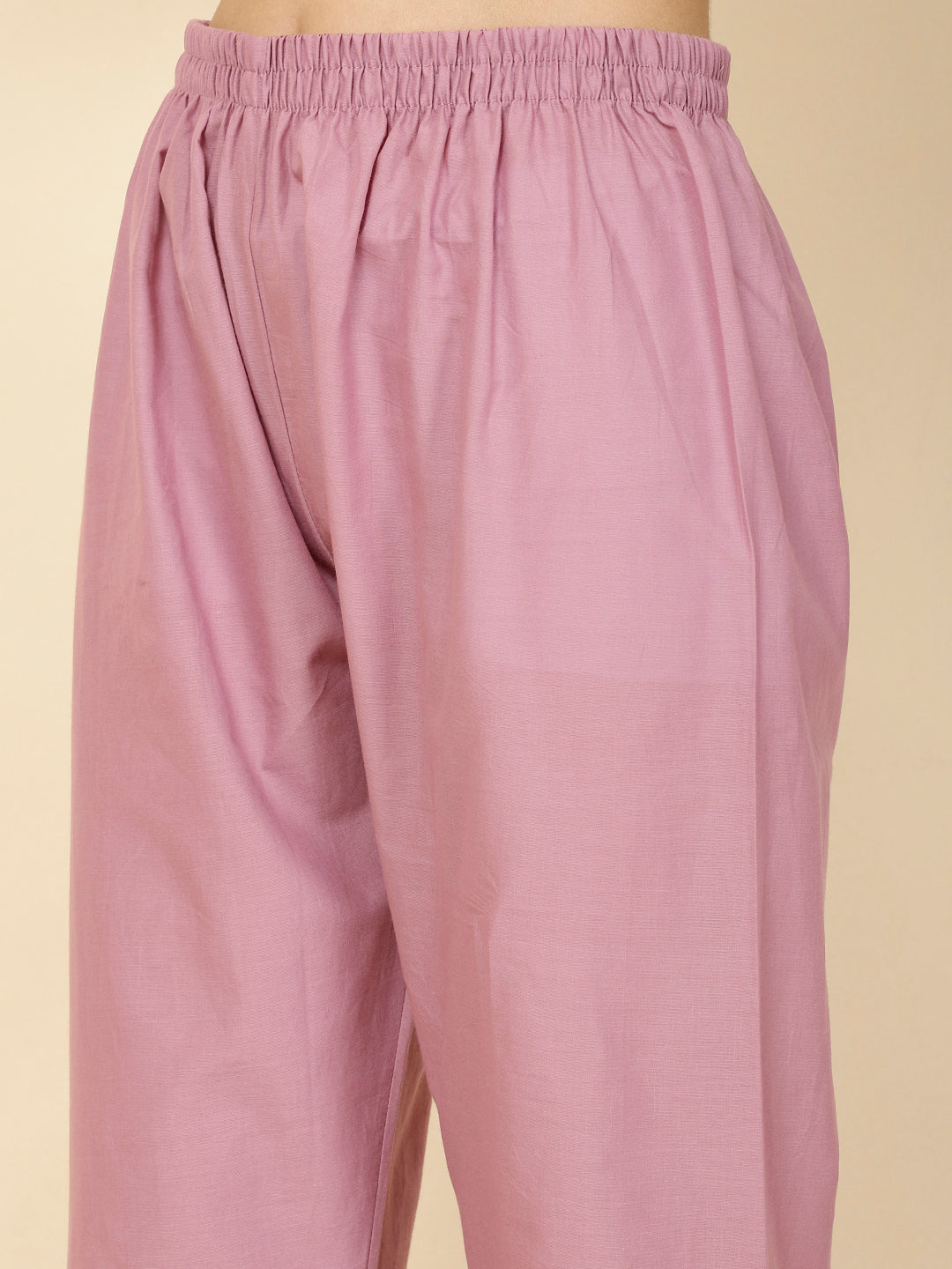 Floral Printed Cotton Anarkali Kurta With Pants