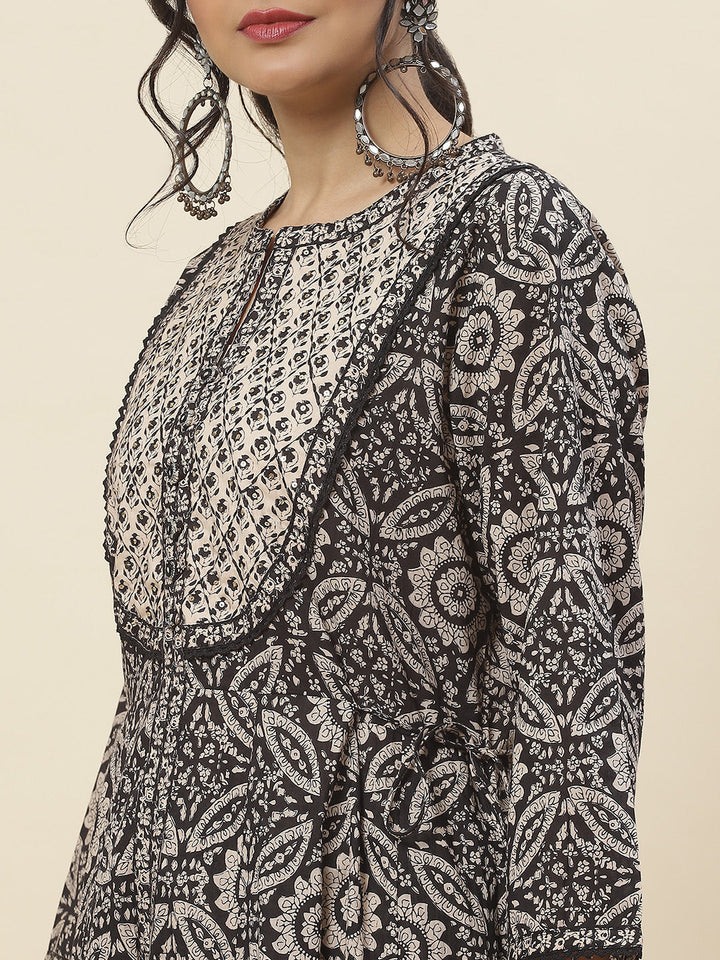 Printed Cotton Kurta With Pants