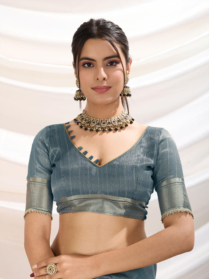 Gota Embroidered Art Silk Woven Saree