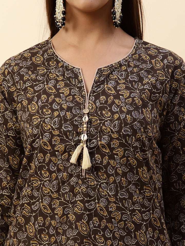 Floral Printed Cotton Kurta