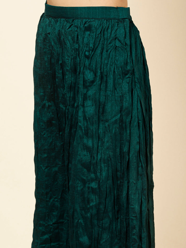 Zari Embroidered Handloom Kurta With Palazzo &amp; Dupatta