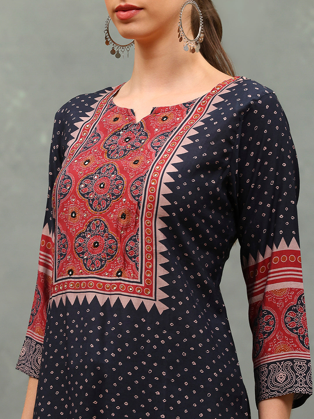 Printed Muslin Kurta With Pants &amp; Dupatta