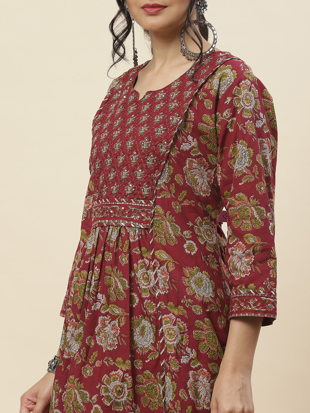 Printed Cotton Kurta With Pants