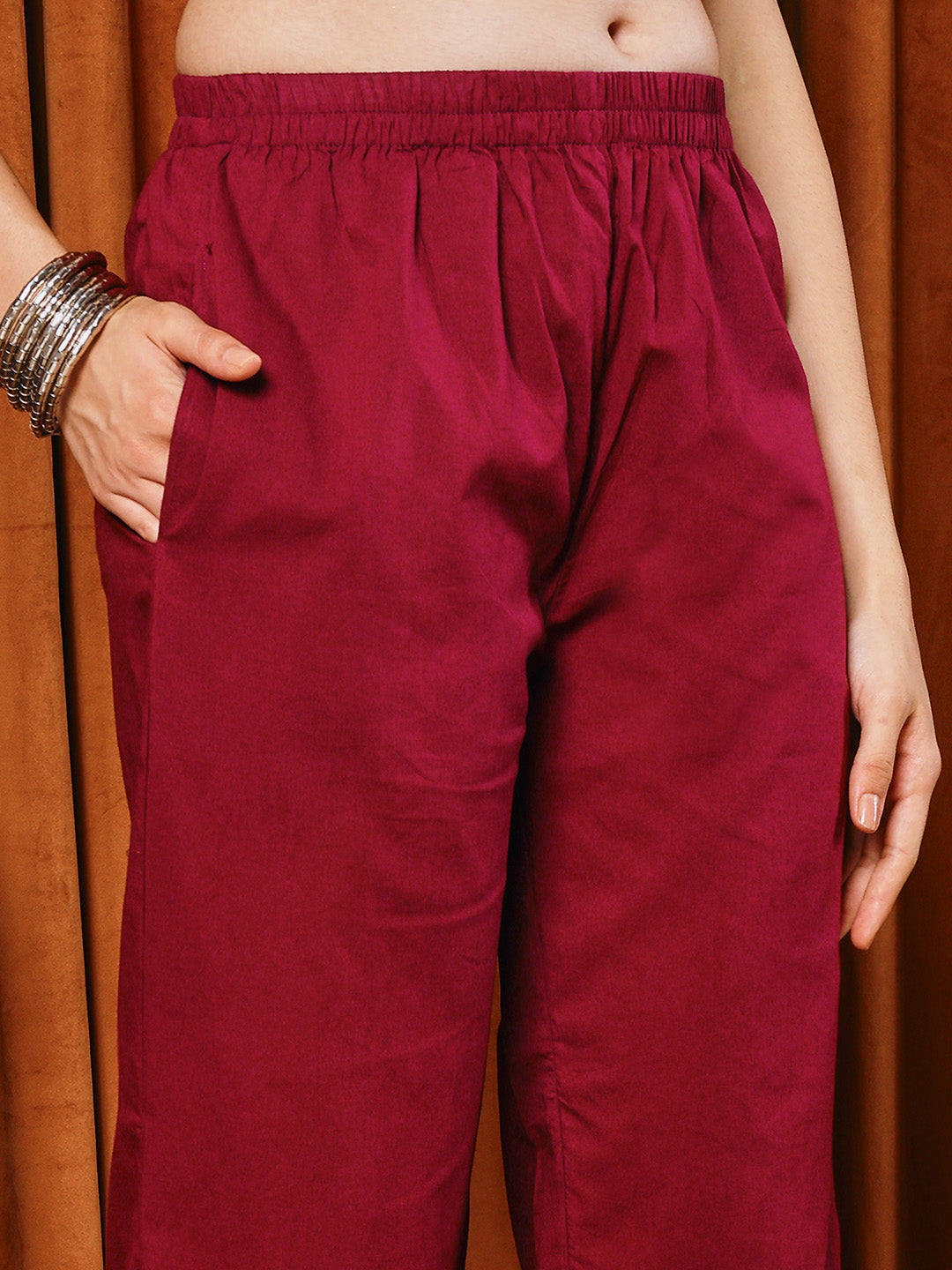 Printed Cotton Blend Kurta With Pants &amp; Dupatta