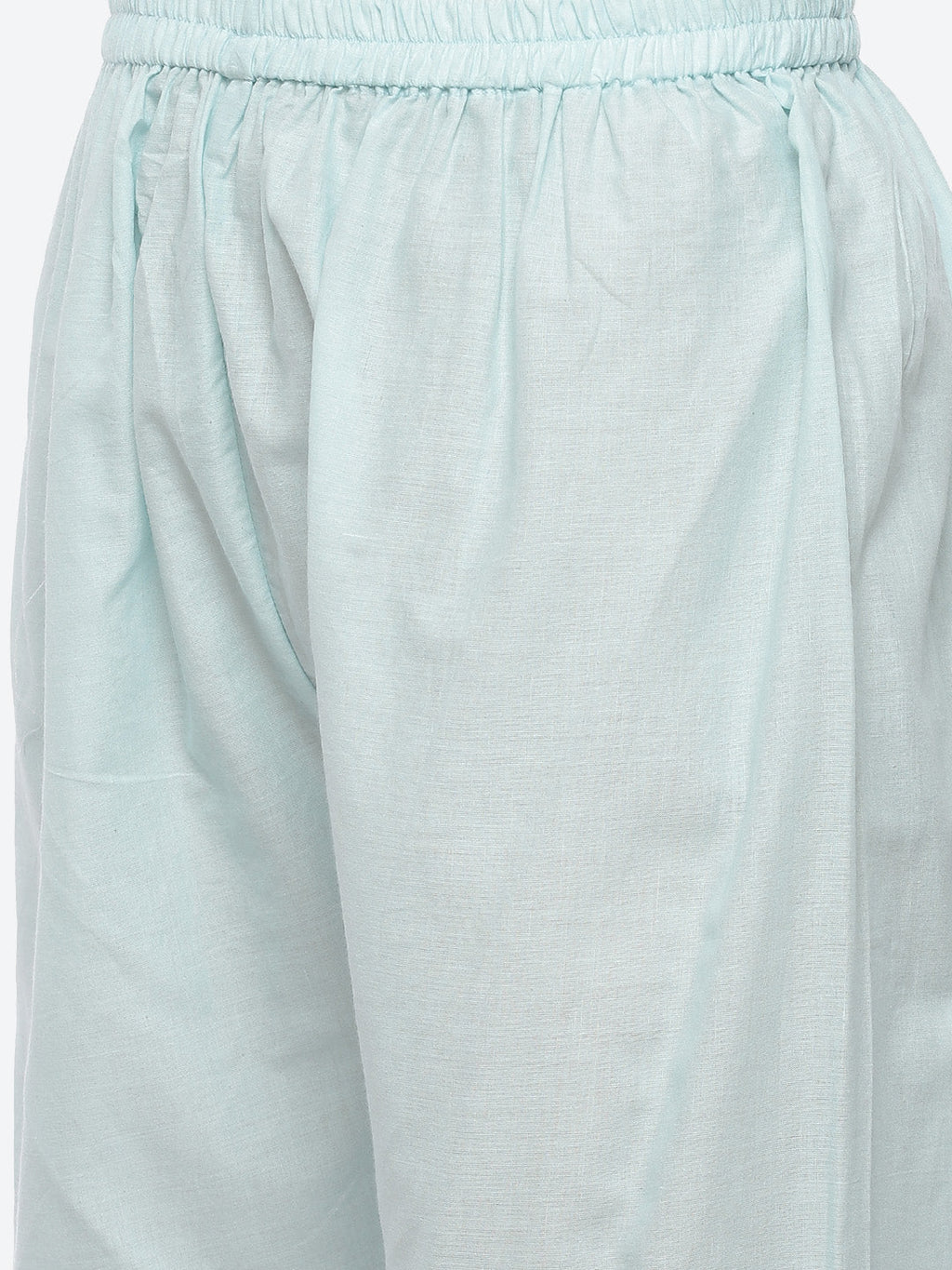 Zari Neck Embroidered Cotton Kurta With Pant