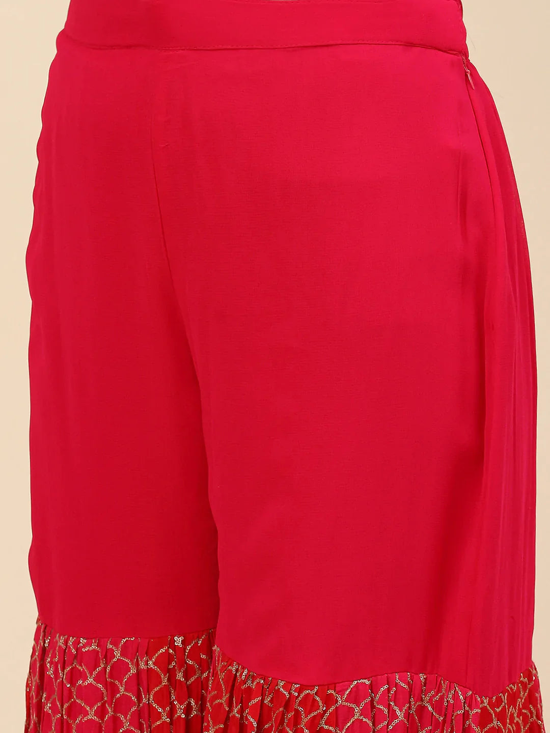 Zari Embroidered Handloom Kurti With Garara &amp; Dupatta
