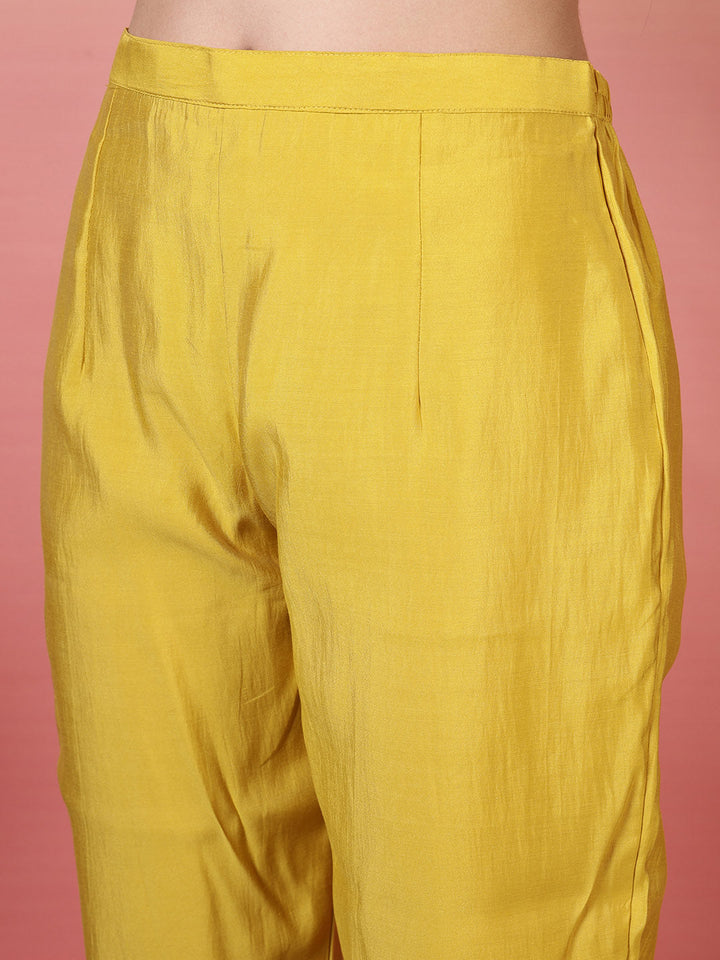 Embroidered Muslin Kurta With Pants &amp; Dupatta