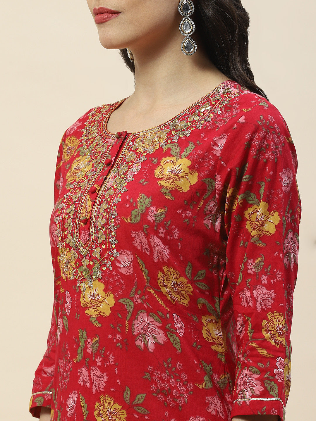 Printed Cotton Kurta With Sharara