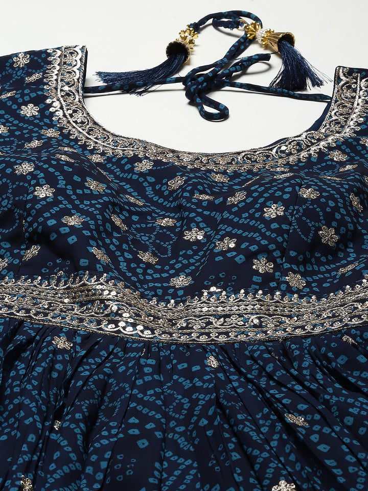 Resham Sequin Booti Georgette Kurta With Dupatta