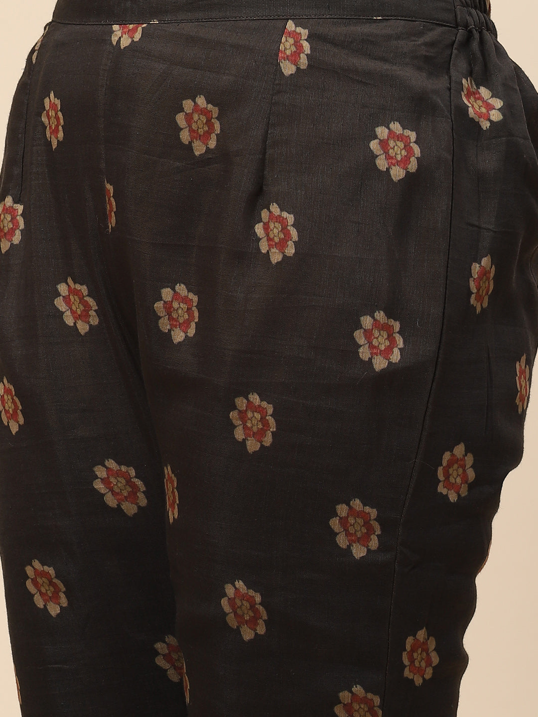 Printed Chanderi Kurta With Pants