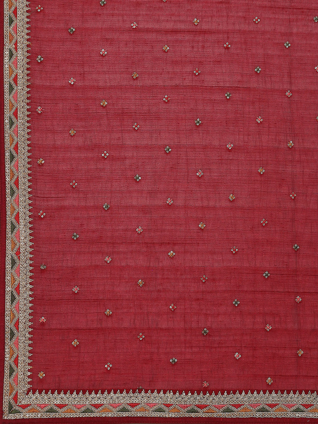 Zari Booti Art Handloom Kurta With Pant Art Silk Dupatta