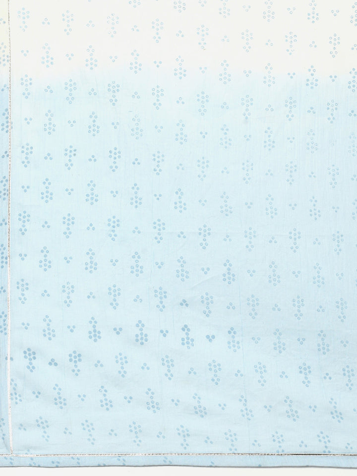 Bandhani Mirror Work Cotton Kurta With Pant &amp; Cotton Dupatta