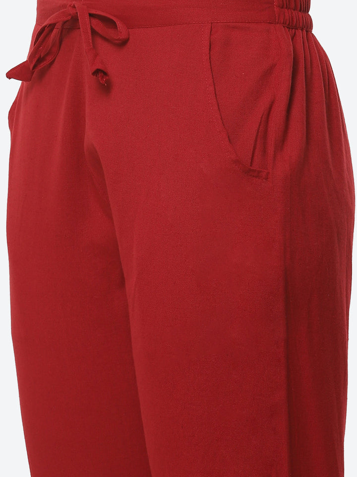 Embroidered Printed Cotton Kurta With Pant