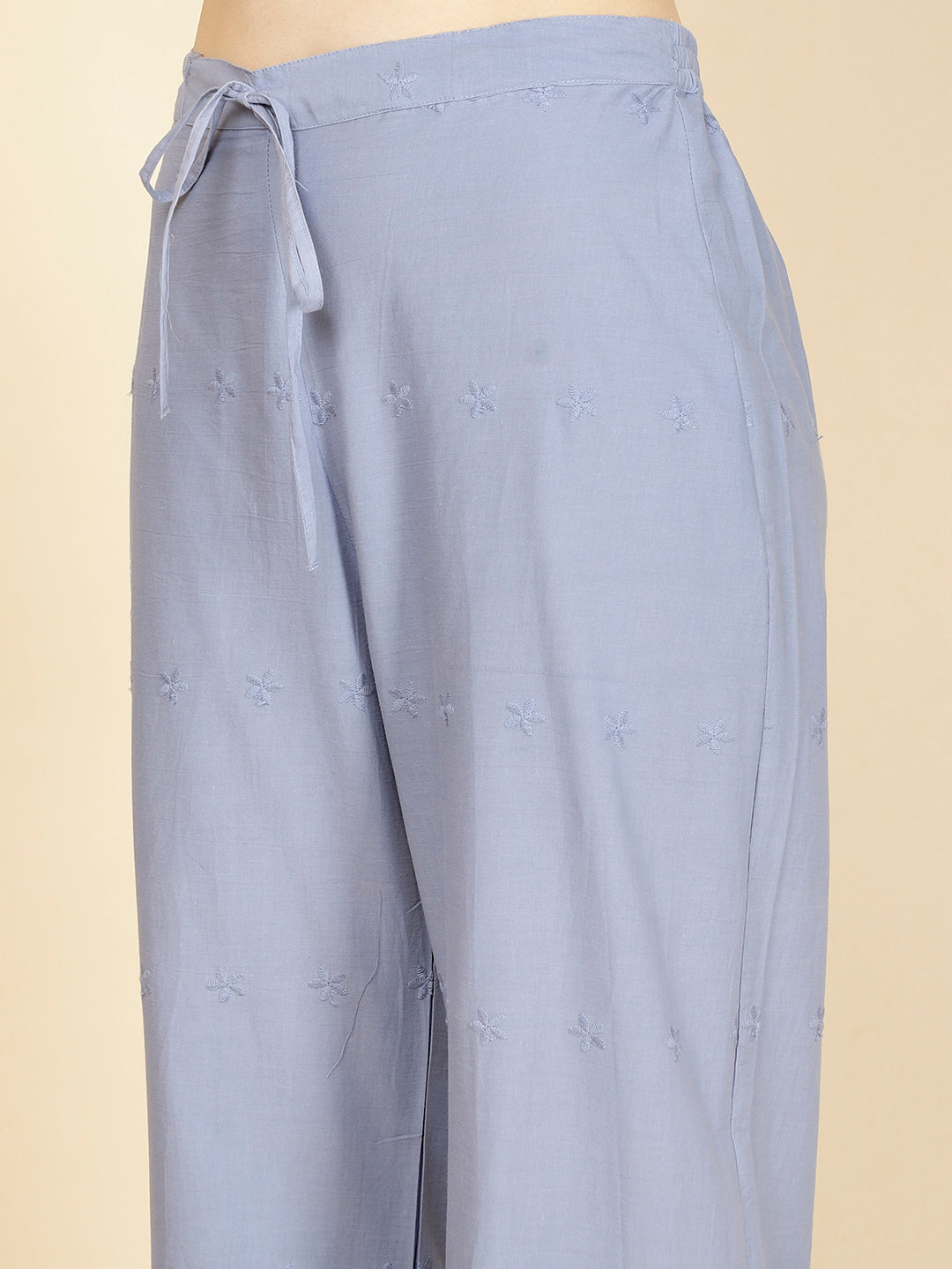 Plain Woven Cotton Kurta With Pants