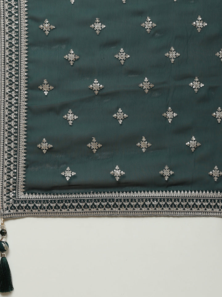 Zari Jaal Handloom Kurta With Palazzo &amp; Dupatta