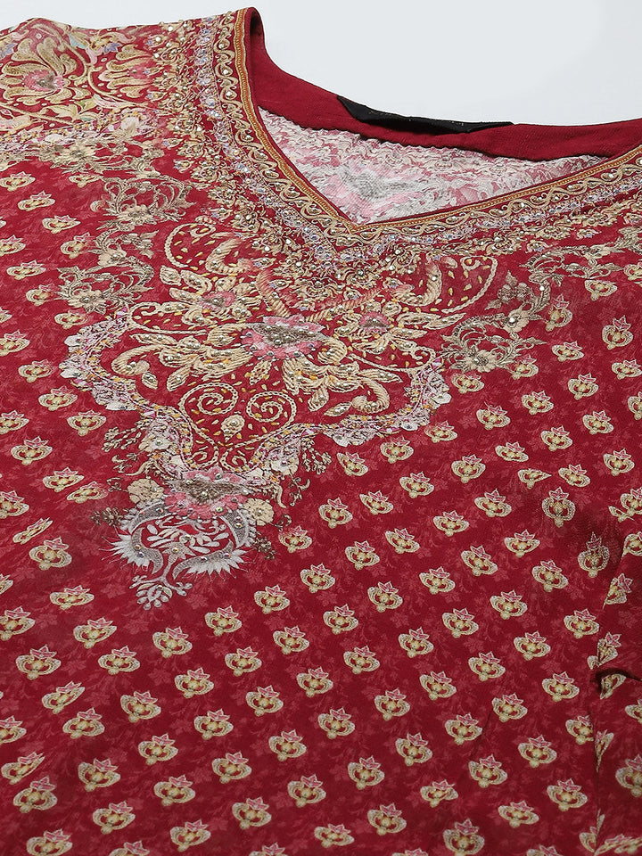 Digital Print Georgette Kaftan Kurta