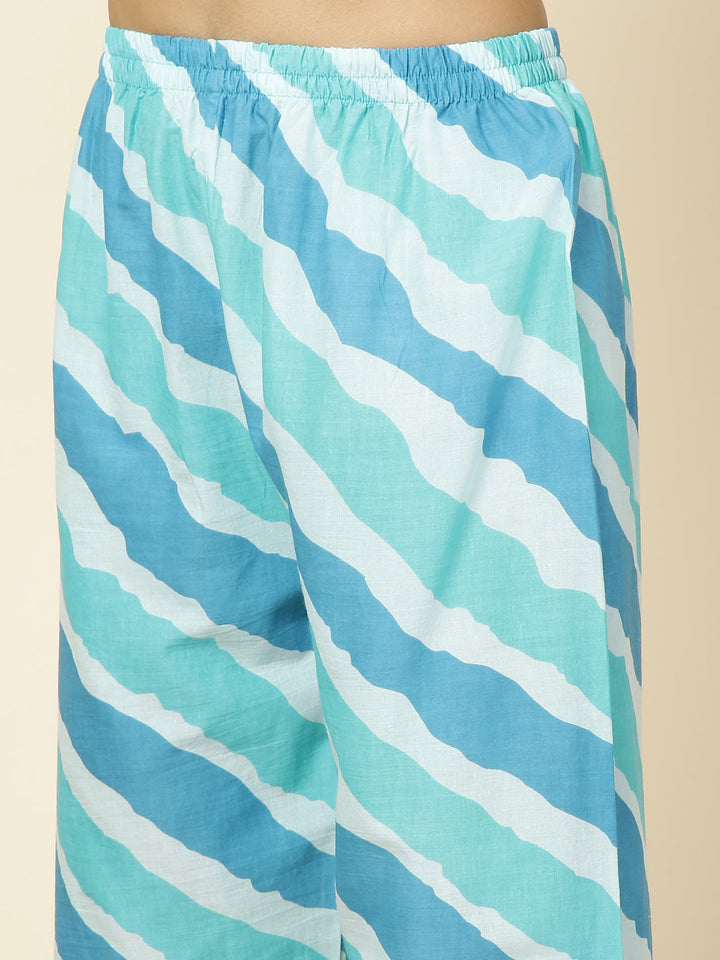 Printed Cotton Kurta With Pants