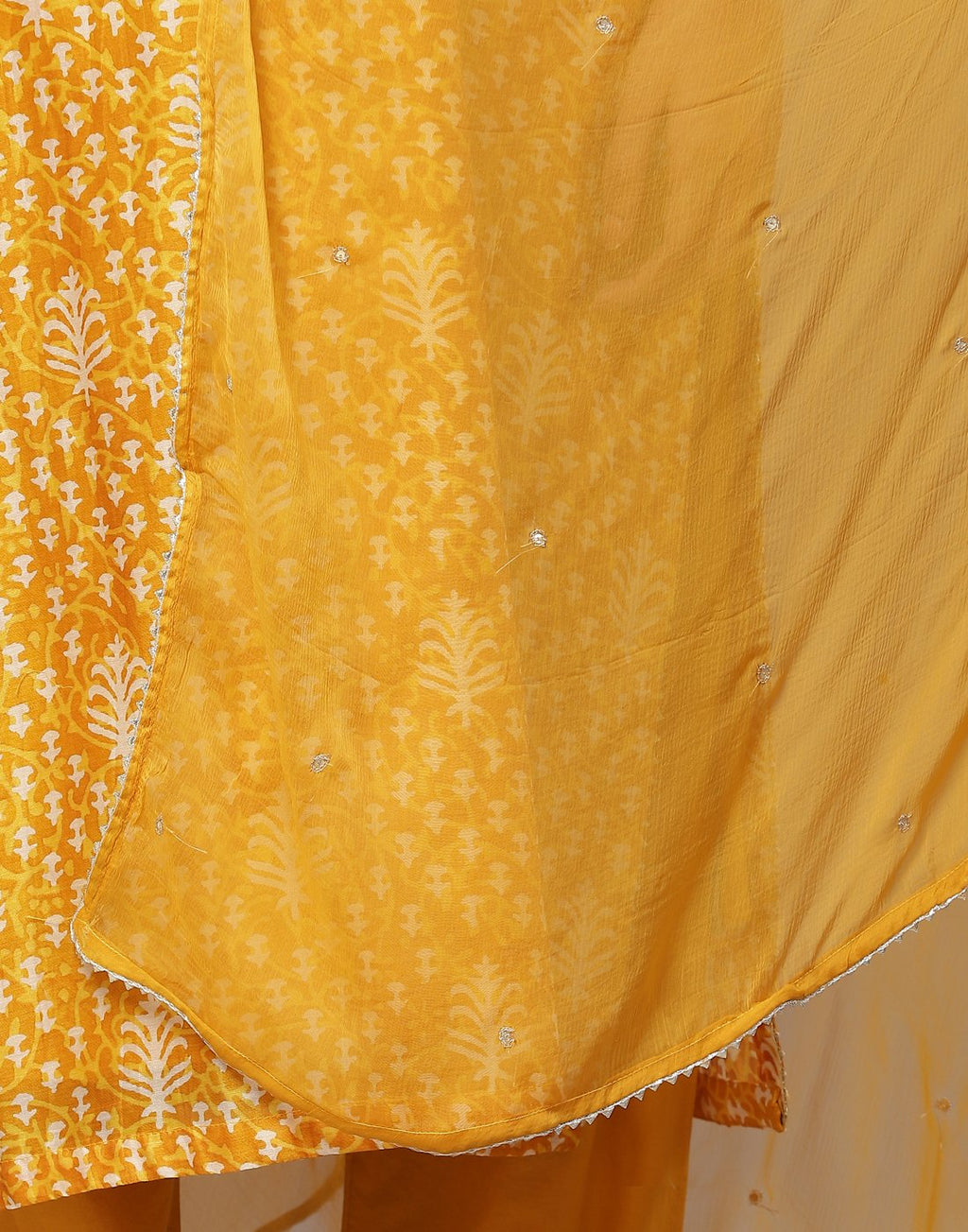 Hot pink and Mustard Cotton Chanderi Salwar Kameez