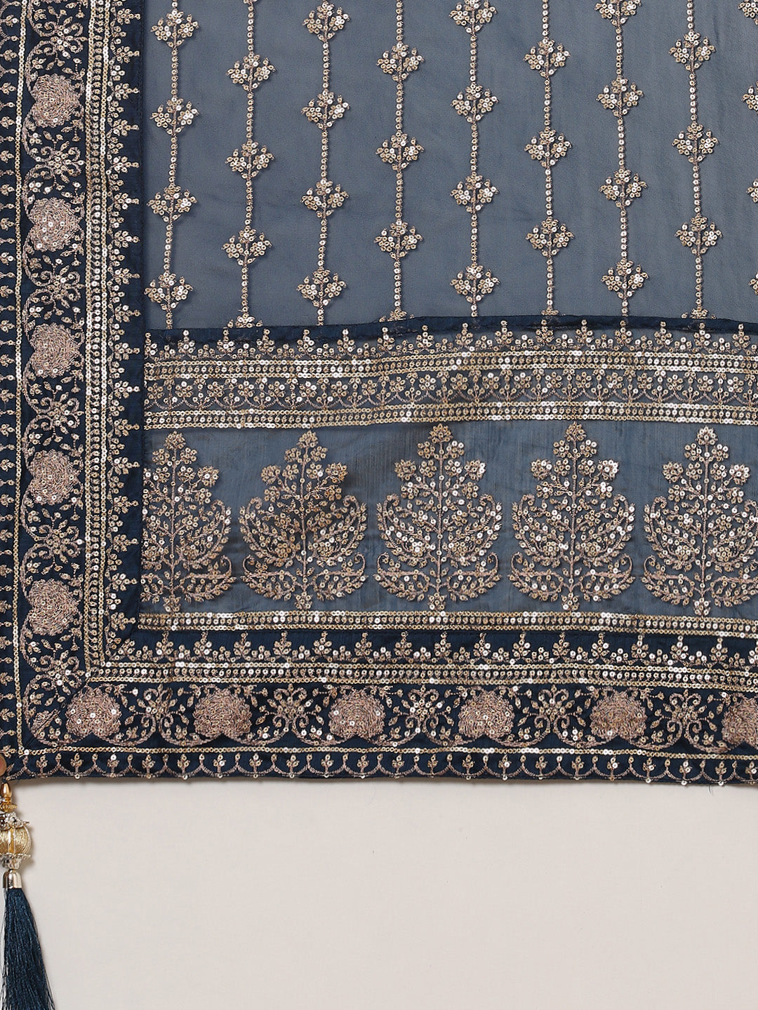 Zari Ghera Chanderi Kurta With Pant &amp; Chanderi Dupatta