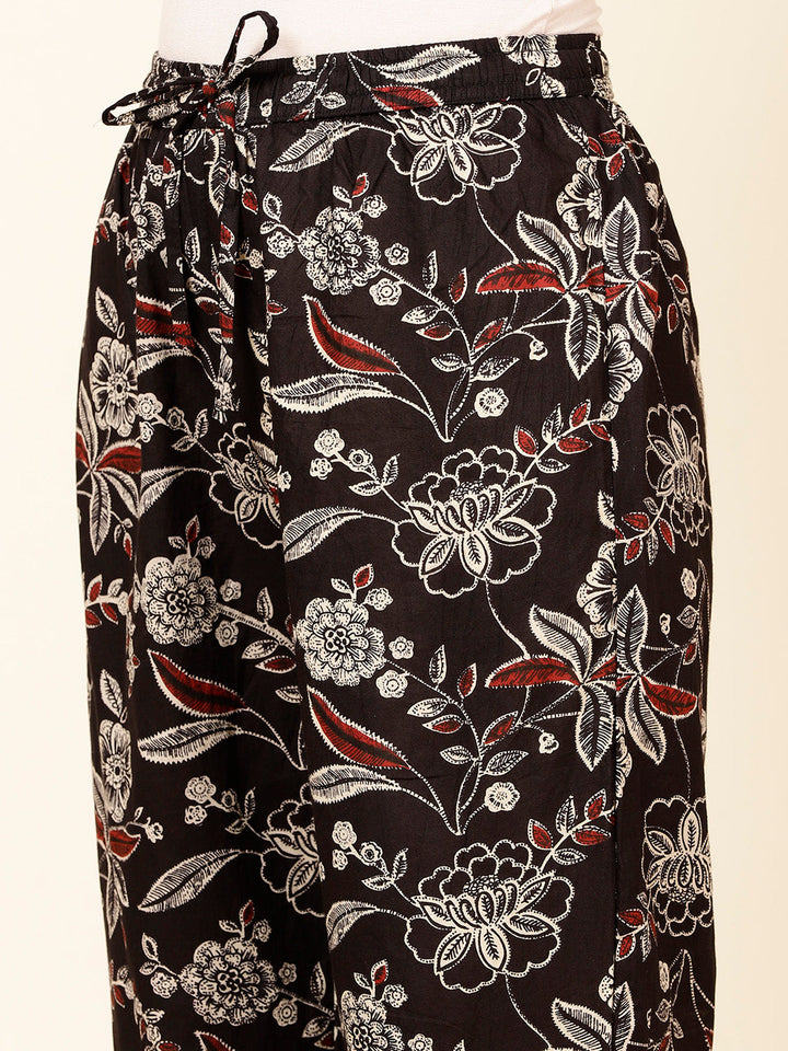 Floral Printed Cotton Kurta With Pants