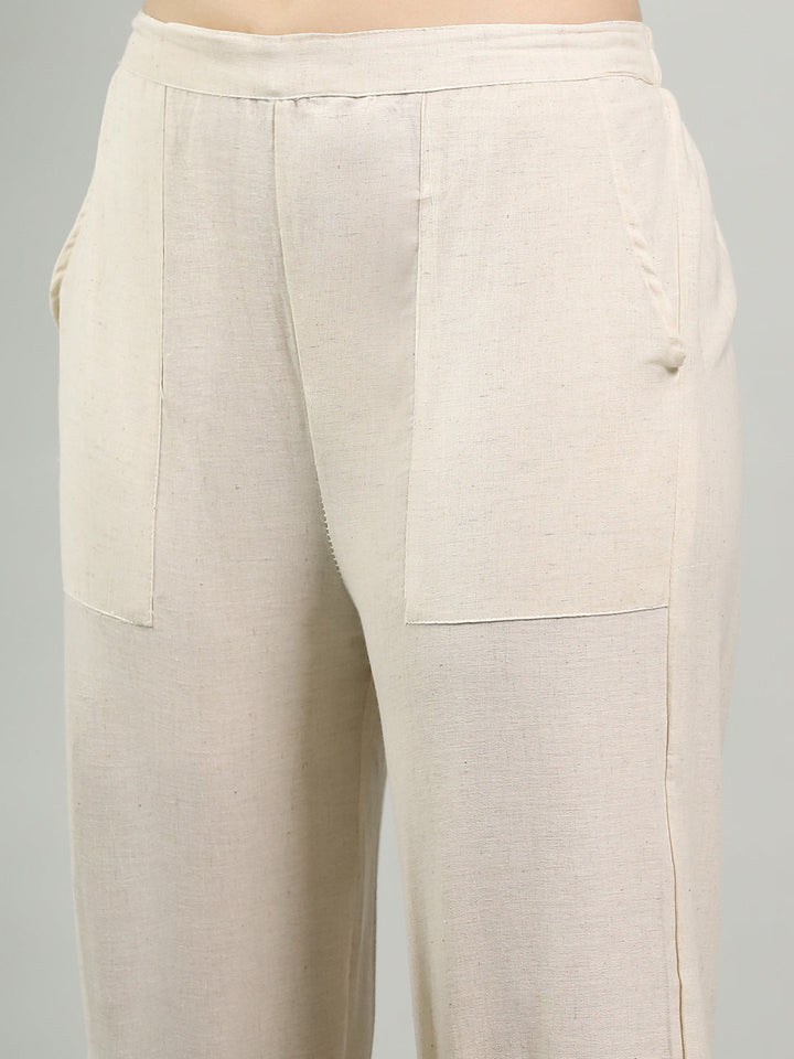 Printed Cotton Blend Kurta With Pants