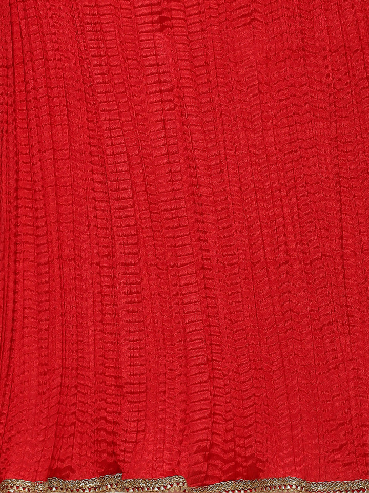 Banarasi Cotton Kurta With Pants &amp; Silk Dupatta