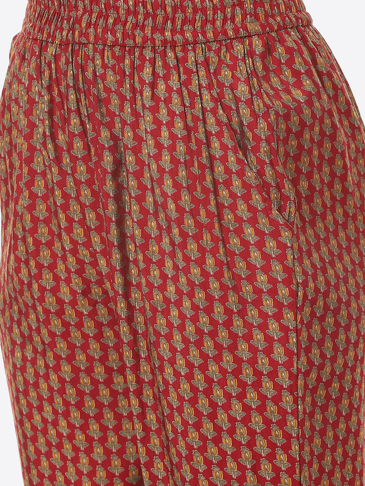 Floral Printed Muslin Kurti With Pant