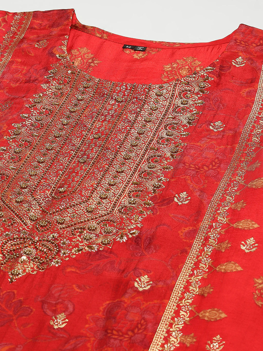 Floral Printed Handloom Kurta With Pants &amp; Dupatta