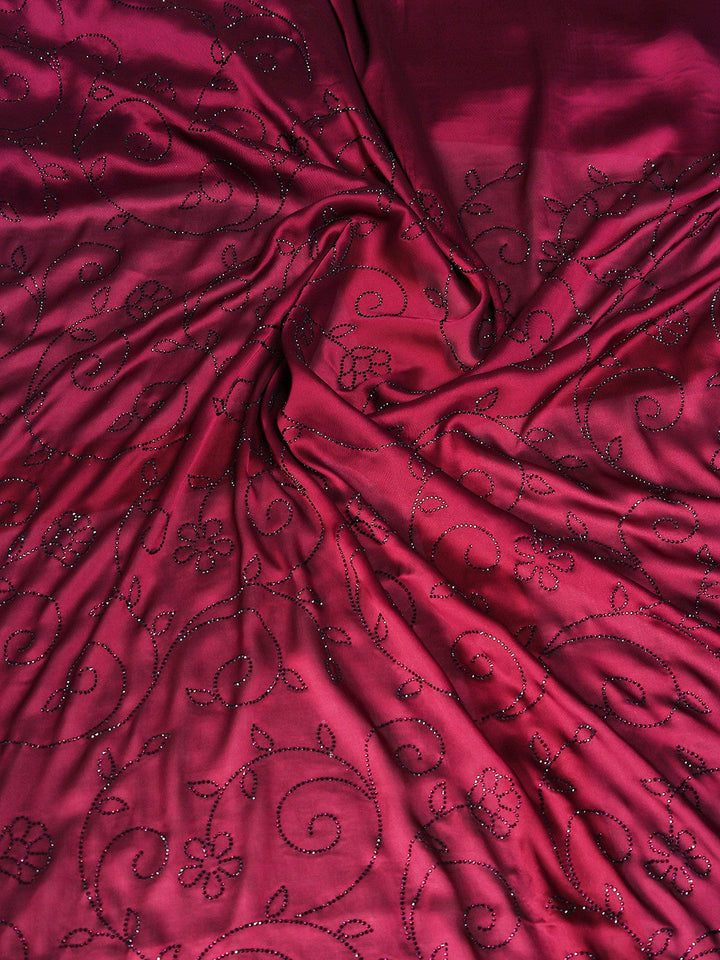 Embroidered Satin Saree