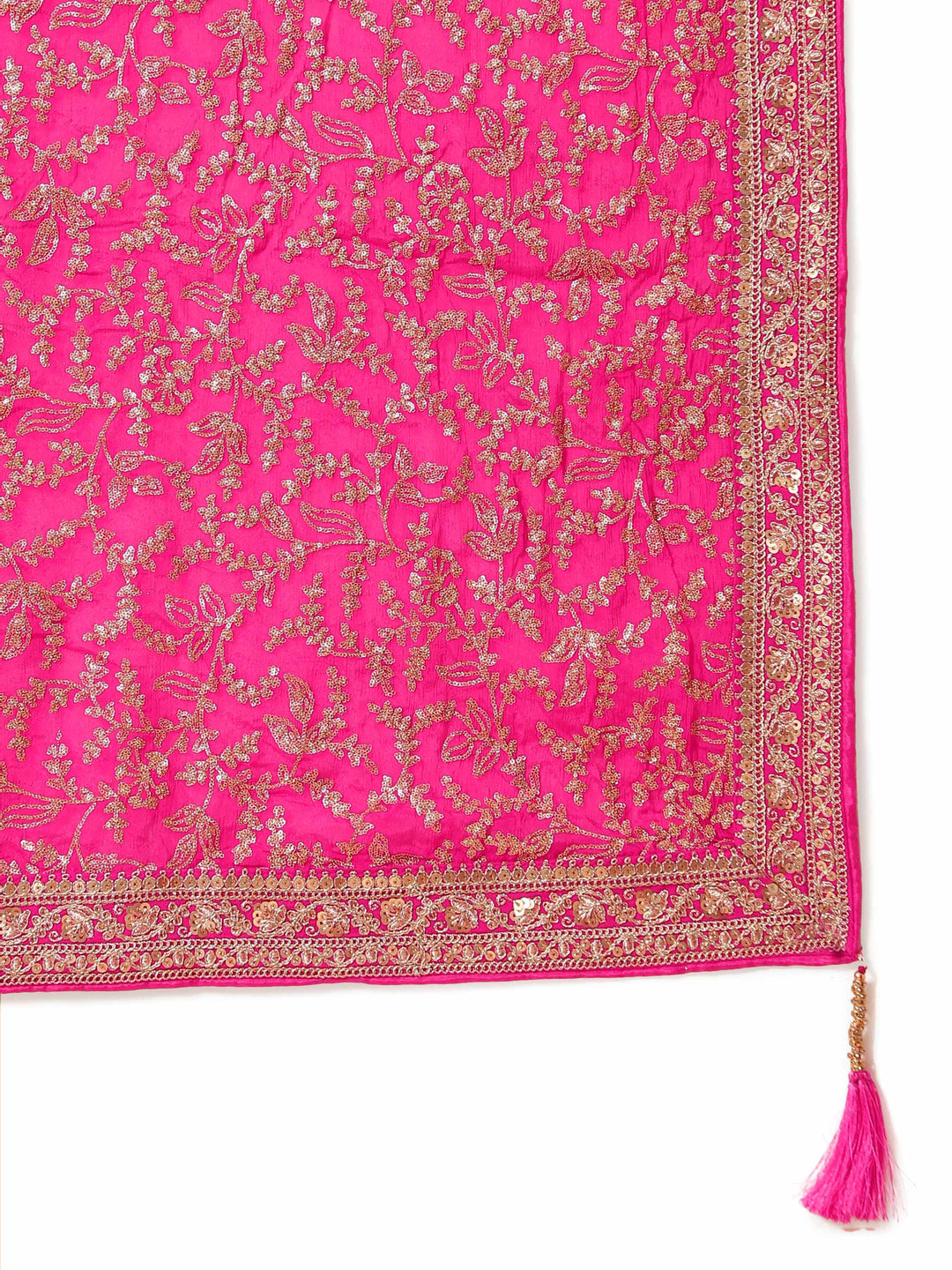 Sequin Embroidered Georgette Kurta With Churidar &amp; Dupatta